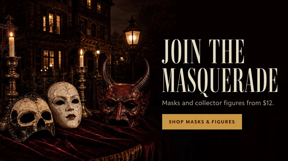 JOIN THE MASQUERADE. Masks and collector figures from $12. SHOP MASKS & FIGURES